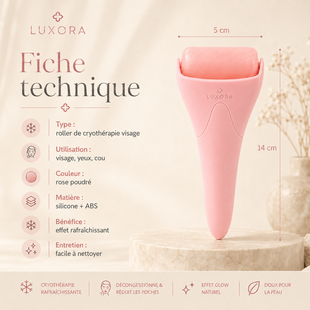 Luxora — Ice Roller Cryo Visage & Contour des Yeux